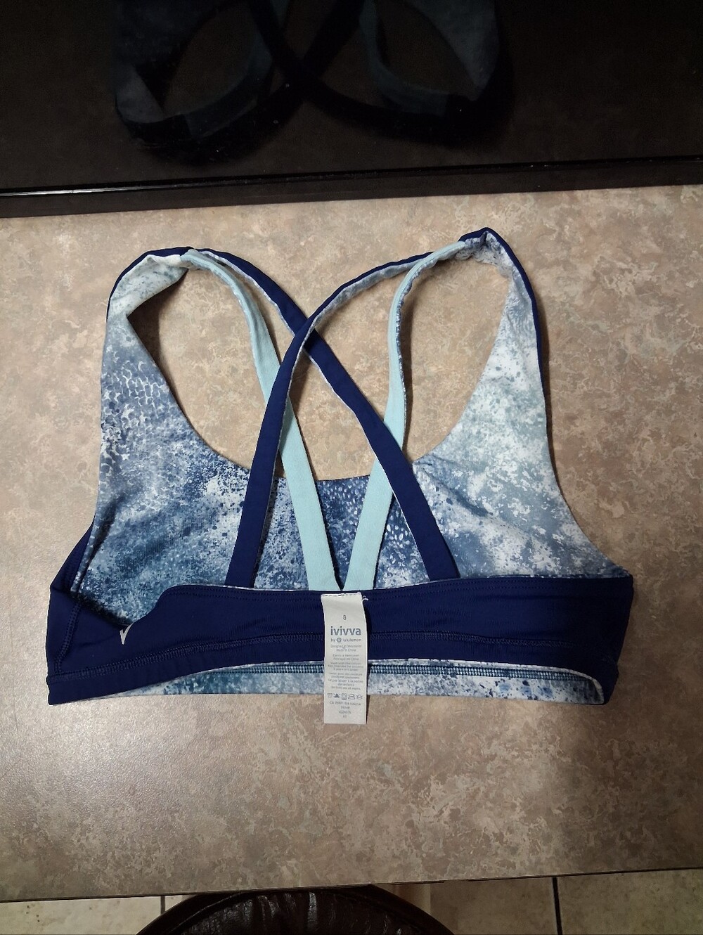 Ivivva Blue Patterned Crossback Sports Bra - Picture 6 of 6